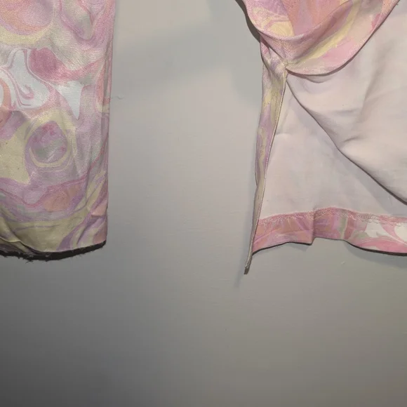 Zara Retro Womens Flare Pants With Flowers & Split Bottom Size Medium New No Tag - Picture 14 of 16